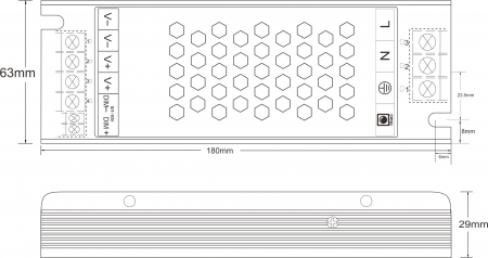 Sursa de alimentare cu tensiune constanta 24V 150W, reglabila TRIAK, 0 / 1-10V [1]