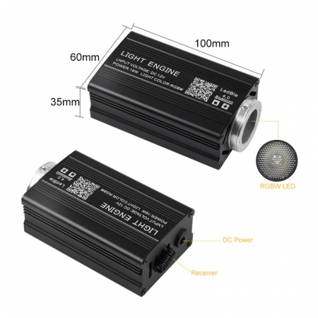 Sursa  fibra optica RGBW 12W cu aplicatie telefon si telecomanda RF [1]