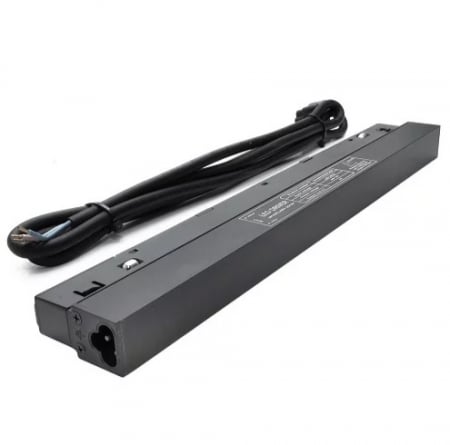 Corpuri de Iluminat pe Sina LED - SURSA NEGRU MATT MAGNETIC 200W 230V AC- 48V DC IP20 4A 305*2.53*45MM CU CABLU 2M