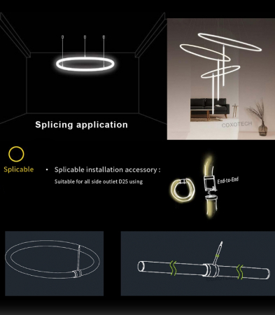 Furtun Luminos - Tub rotund din PC transparent de 80 mm 1 bucăți de snur de 2 m