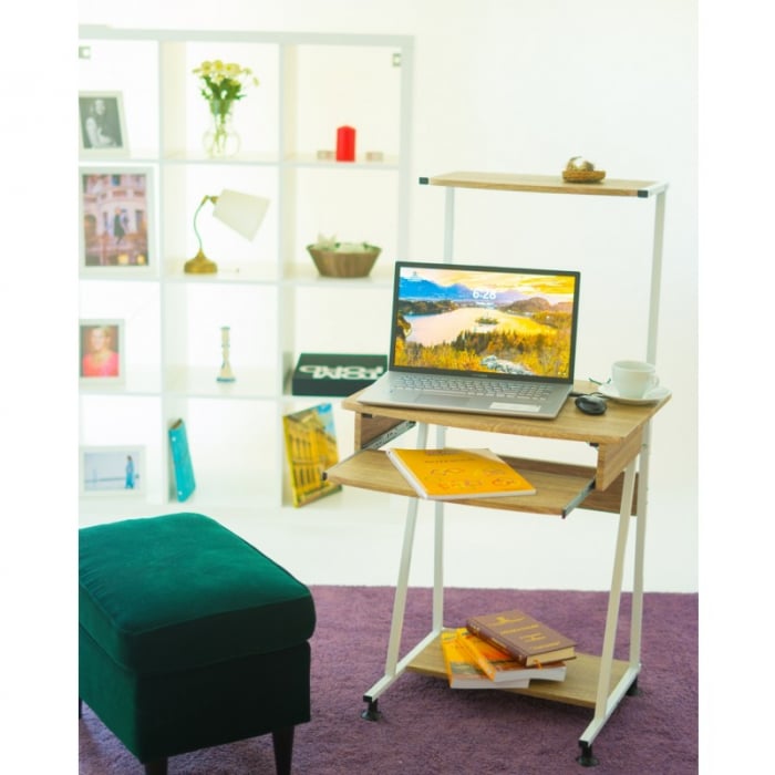 Birou metal si PAL , 60 x 50 x 116 cm, Grunberg, Natur [4]