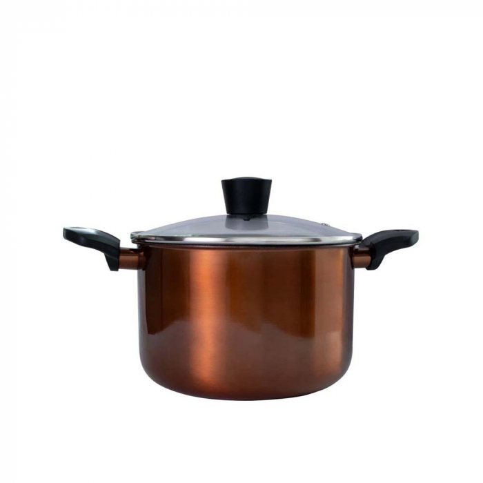 Oala stantata cu capac, 24 cm, BRIO COPPER [2]