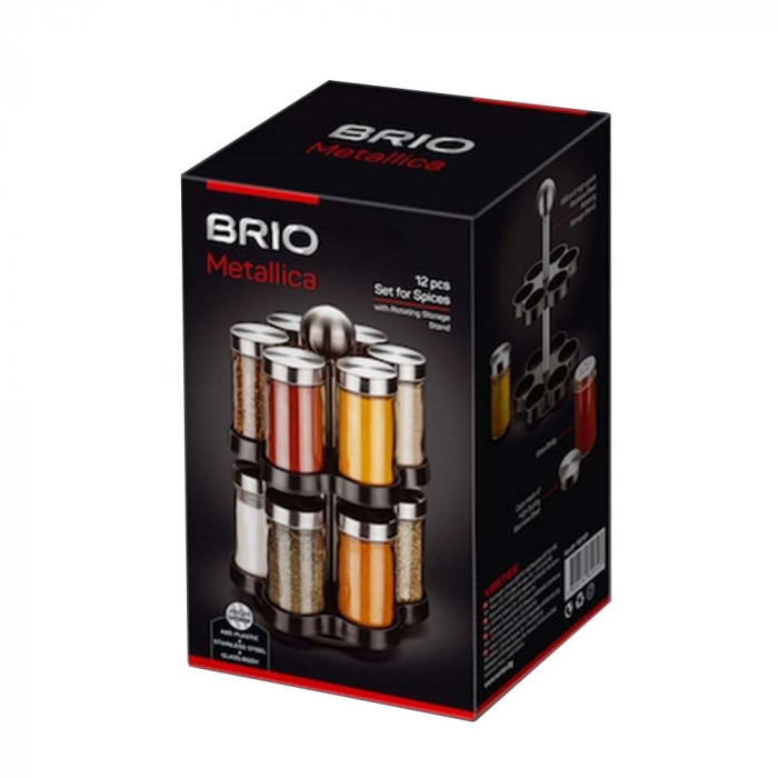 BRIO METALLICA - Set 12 piese pentru condimente cu suport rotativ [2]