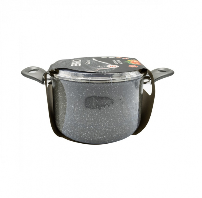 Oala cu capac, 22 cm, 5.7 L, BRIO STONE [2]