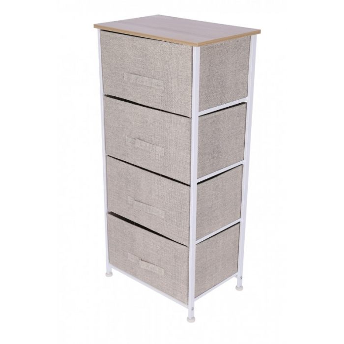 Comoda 4 sertare, 45 x 30 x 94 cm, Bej [3]
