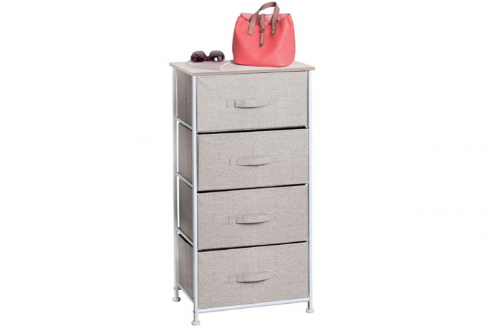 Comoda 4 sertare, 45 x 30 x 94 cm, Bej [7]