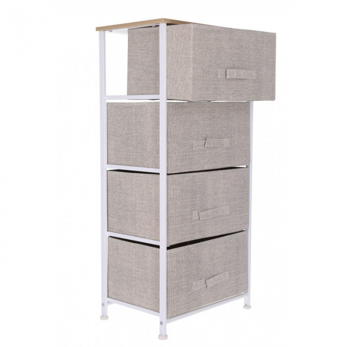 Comoda 4 sertare, 45 x 30 x 94 cm, Bej [2]