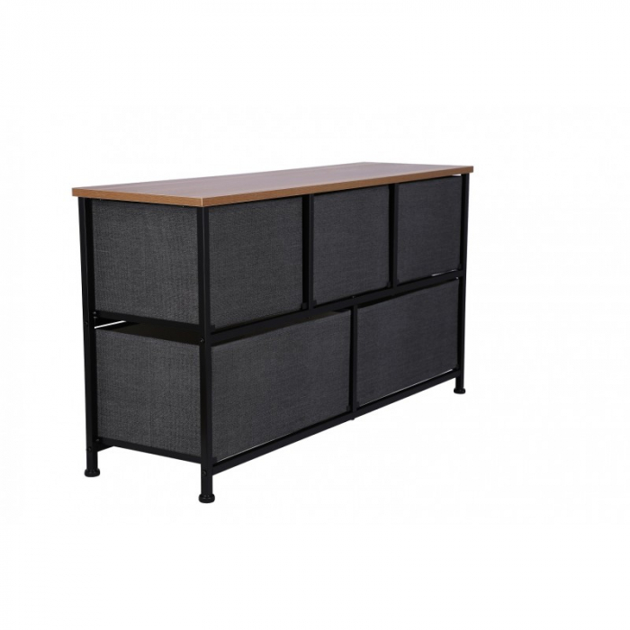 Comoda 5 sertare , 100 x 29 x 55 cm, Gri [5]