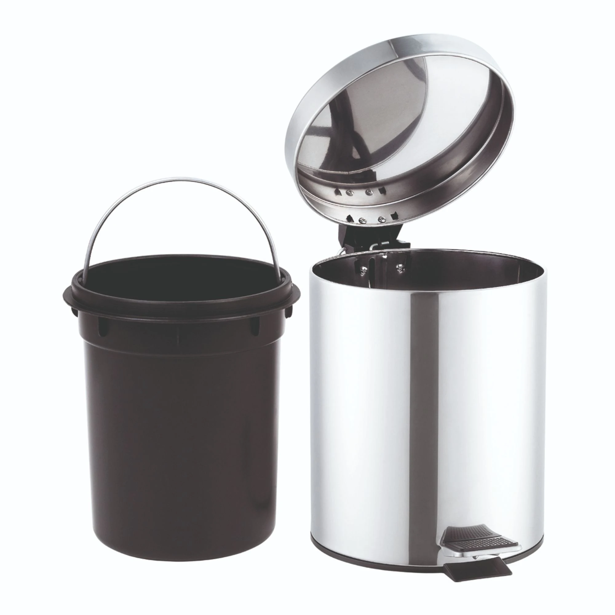 Cos menajer cu pedala, cromat, 5L [2]