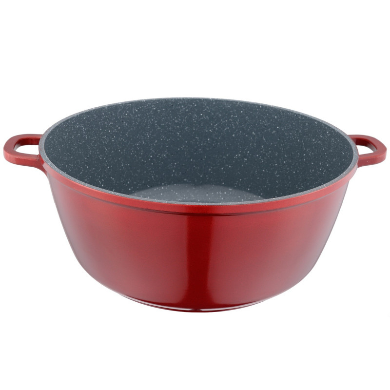 Cratita din aluminiu, cu invelis din ceramica, cu capac din sticla, pentru prepararea gemului, sosului din tomate, 32cm [3]