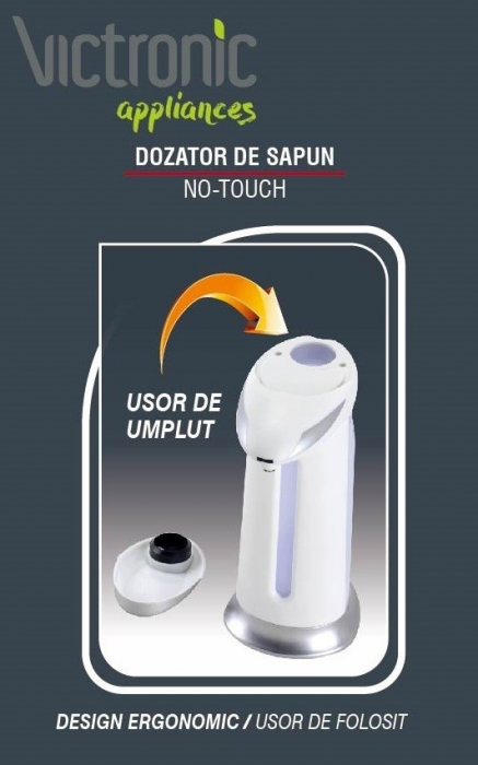 Dozator pentru sapun lichid sau gel dezinfectant, cu senzor, 400 ml [3]