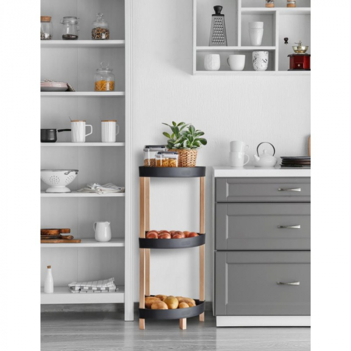 Etajera cu 3 rafturi, din lemn si plastic, 34 x 34 x 80 cm, bienWood [2]