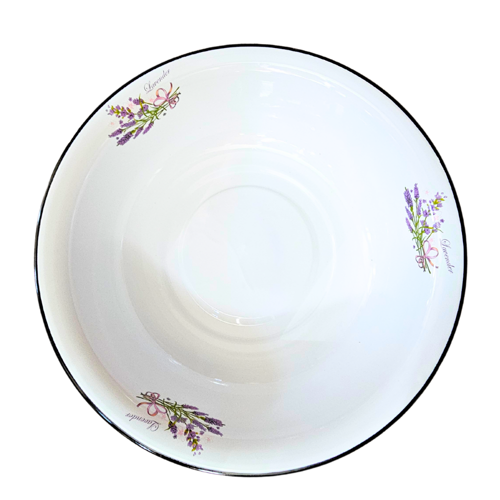 Lighean emailat Alb, decor Lavanda, 18 Litri [2]