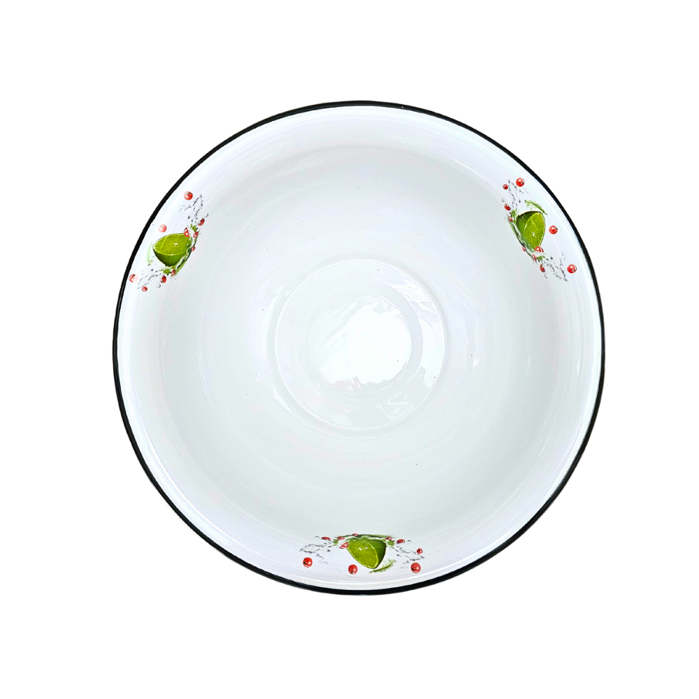 Lighean emailat Alb, decor Lime, 9 Litri [2]