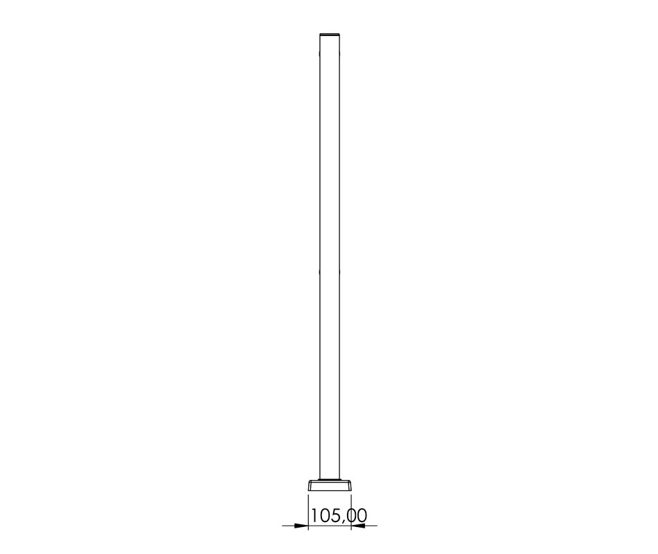 Montant Ø48, cromat cu 2 prinderi terminale, inaltime 112 cm [5]