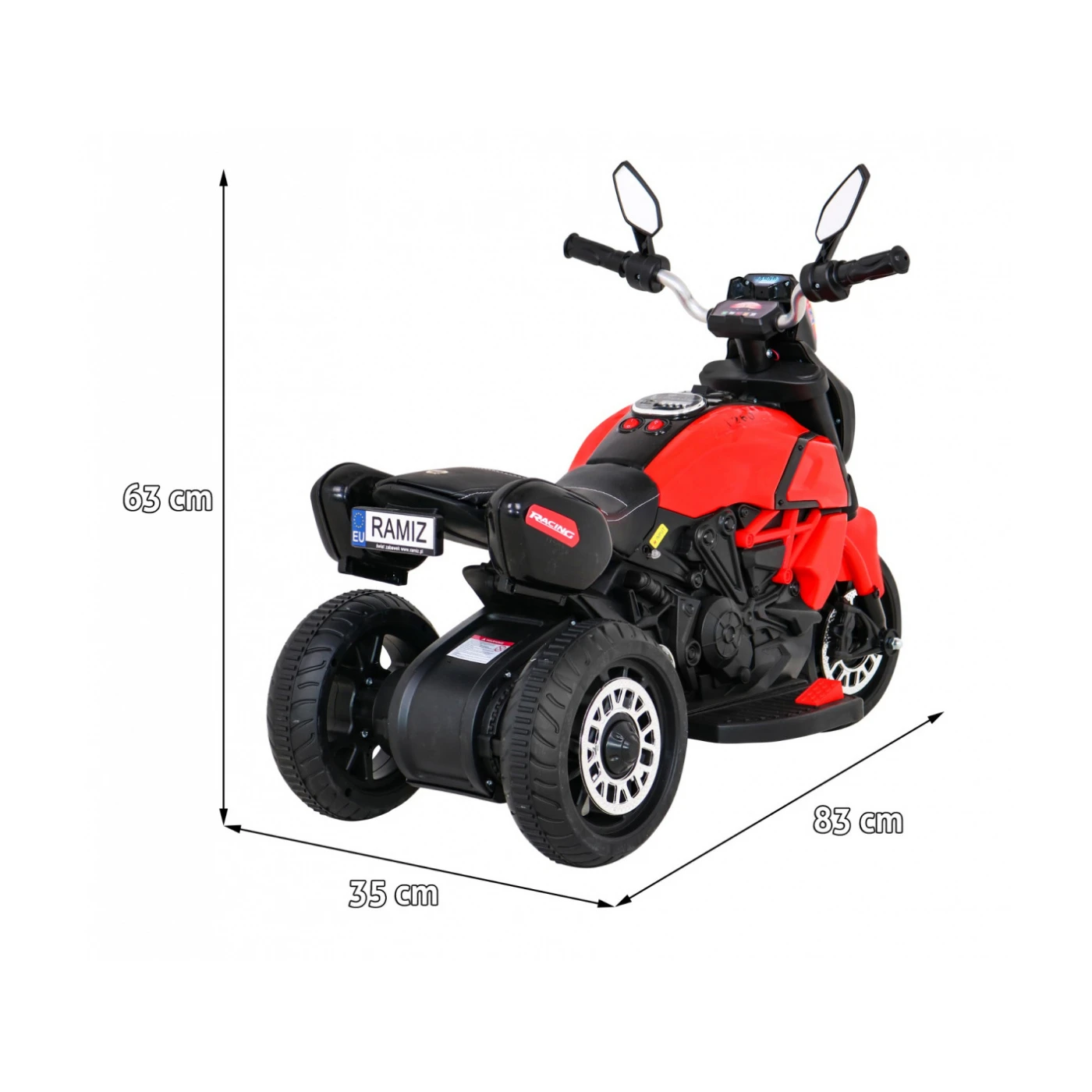 Motocicleta electrica pentru copii, Fast Tourist, baterie 6V/4.5Ah și un motor de 18W, Rosu [2]