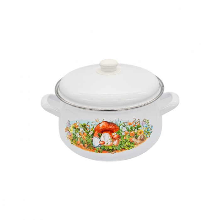 Oala emailata, cu capac, 6L, Regatul padurilor [2]