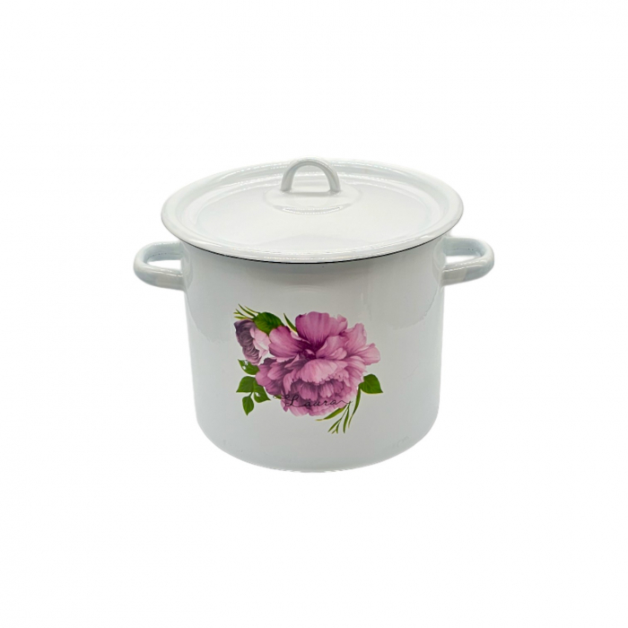 Oala emailata, cu capac, 7 L, Laura [2]