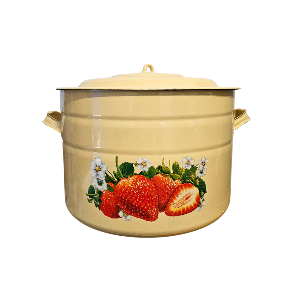 Oala emailata cu decor Capsuni, 45 litri [2]