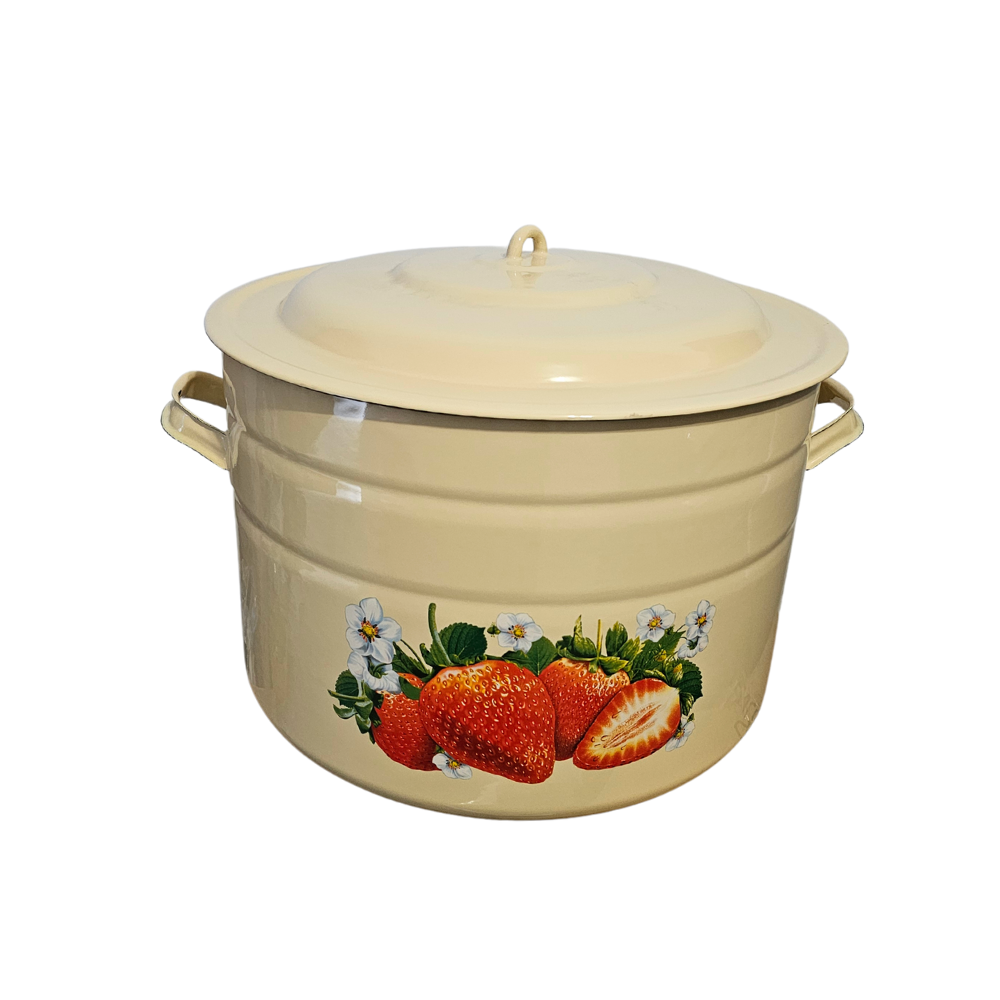 Oala emailata cu decor Capsuni, 45 litri [4]