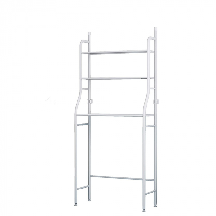 Raft depozitare/organizator/etajera pentru baie, 3 polite rezistente, 47 x 25 x 155 cm, Alb [2]