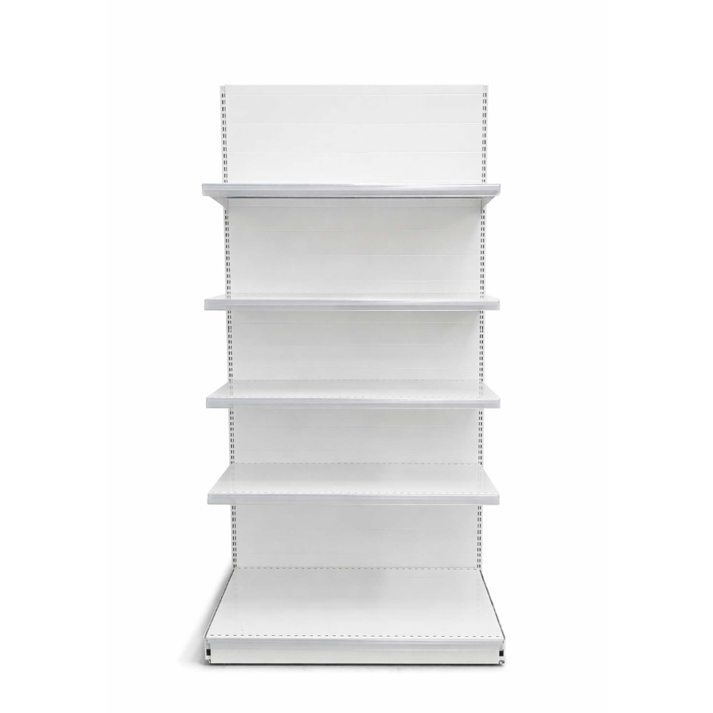 Raft metalic de magazin 100 x 225 cm, baza si 4 polite, Alb cu Transparent [2]