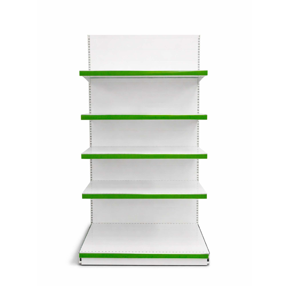 Raft metalic de magazin 100 x 225 cm, baza si 4 polite, alb cu verde [2]