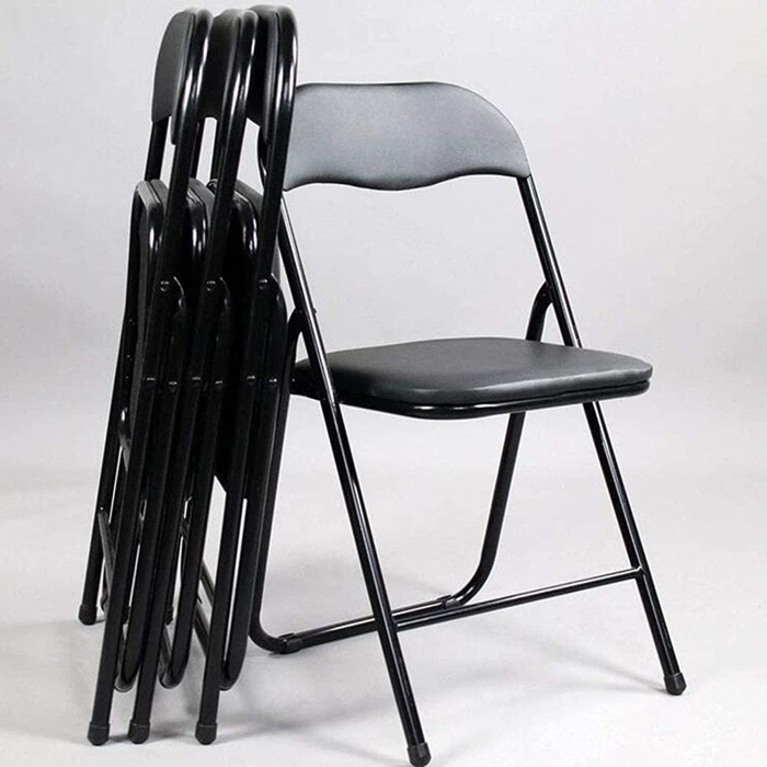 Scaun pliabil, cu cadru metalic, tapitat cu piele sintetica, 44x45x79 cm [2]