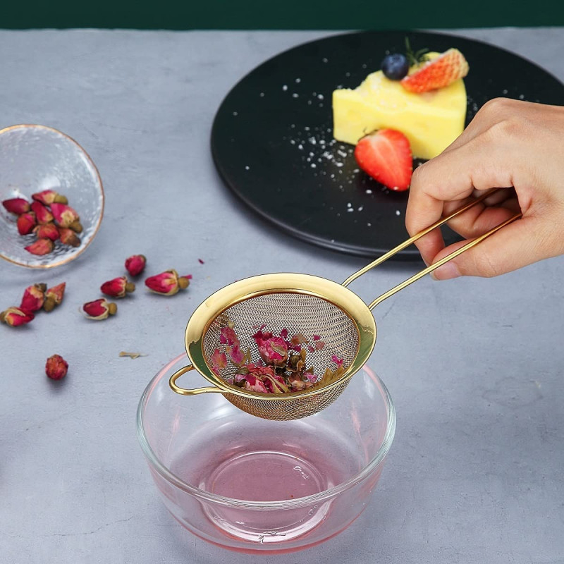 Set de 3 strecuratori, cu plasa fina, 8 cm, 14 cm, 18 cm Berglander CTHQB3/Negru [2]