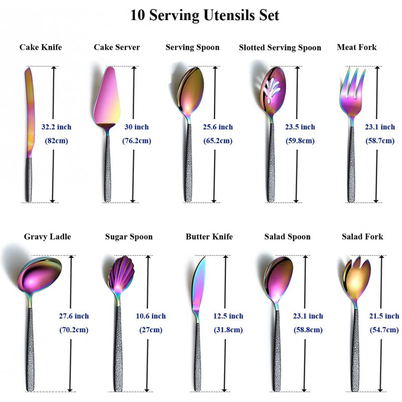 Set tacamuri 10 piese multicolore din inox, Berglander [2]