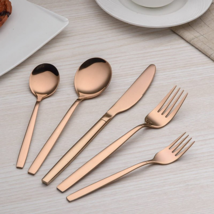 Set tacamuri din inox 30 piese, Roz auriu [2]