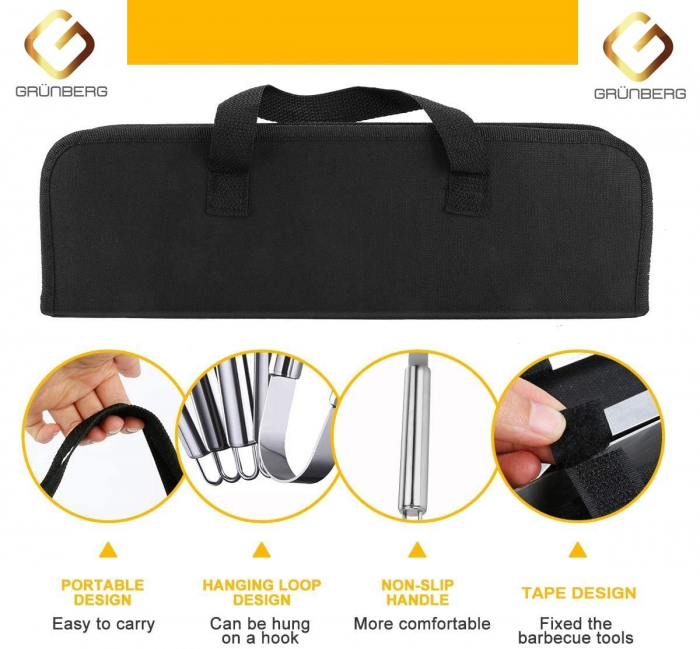 Set ustensile din inox, pentru gratar, 5 piese [3]