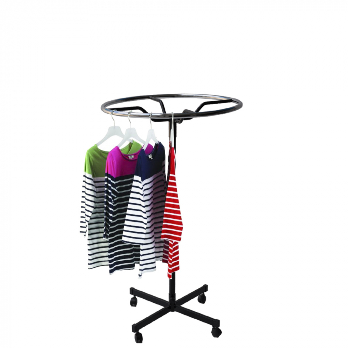 Stender din metal, cerc, rotativ, cromat/negru, 1107 [2]