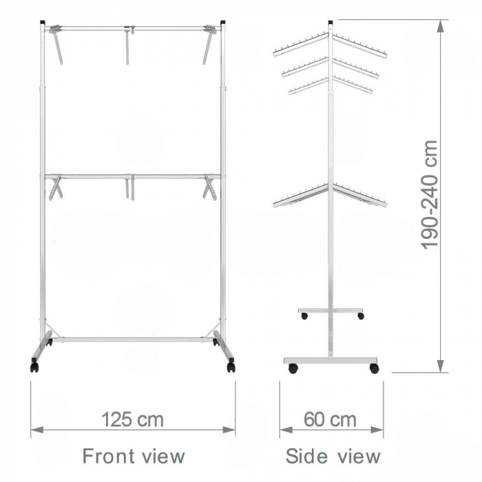 Stender din metal, cu 12 suporti de expunere, vopsit negru, 1125 [2]