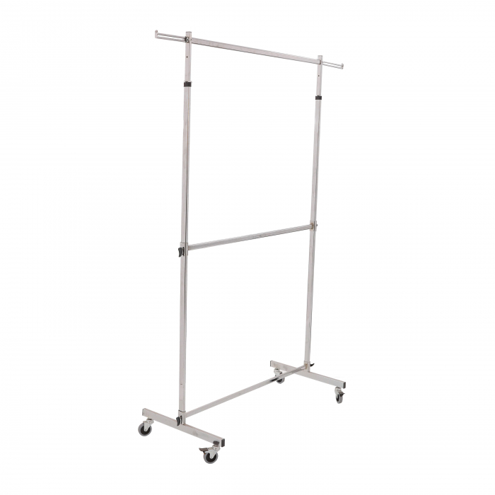 Stender din metal, cu 2 bare reglabile, cu extesii laterale, cromat, 2105 [2]