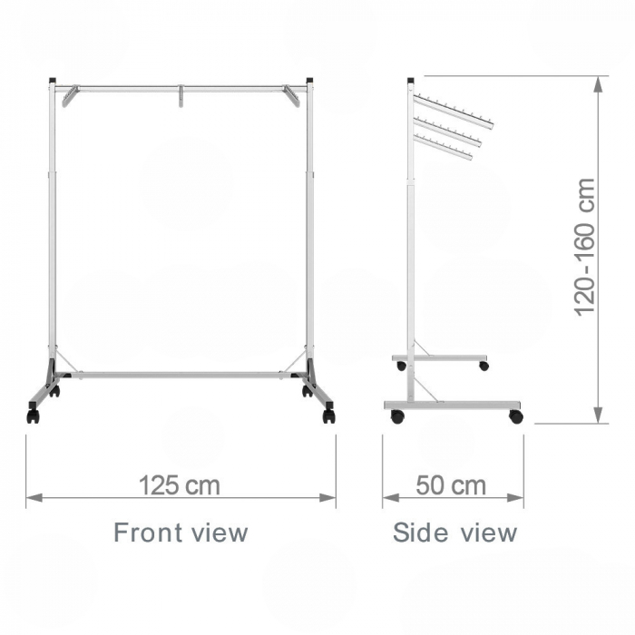 Stender din metal cu 3 brate de expunere, reglabil, vopsit negru, 1129 [2]
