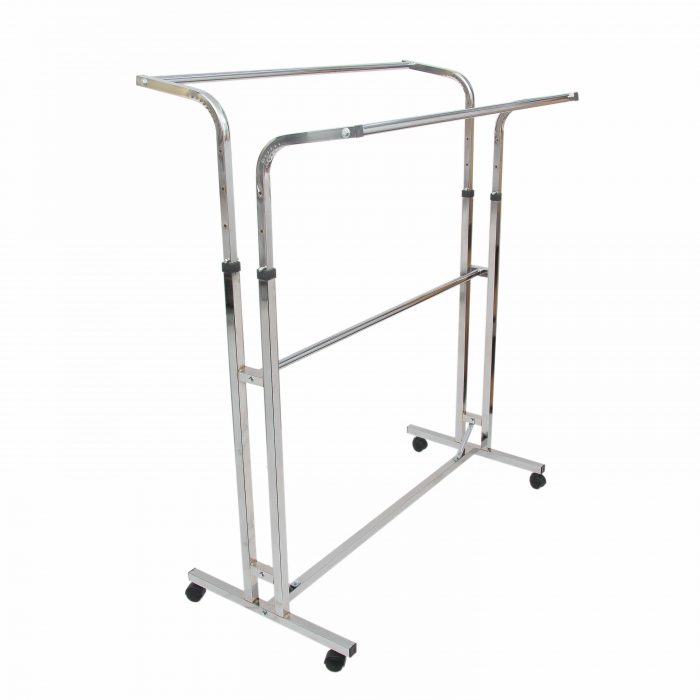 Stender din metal, cu doua bare reglabile, cromat, 1120 [3]