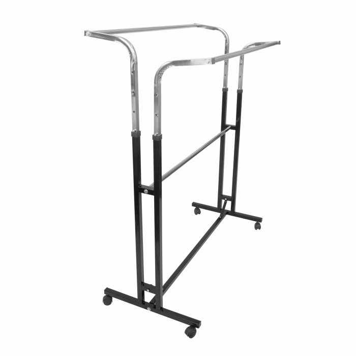 Stender din metal, cu doua bare reglabile, vopsit negru, 1119 [2]
