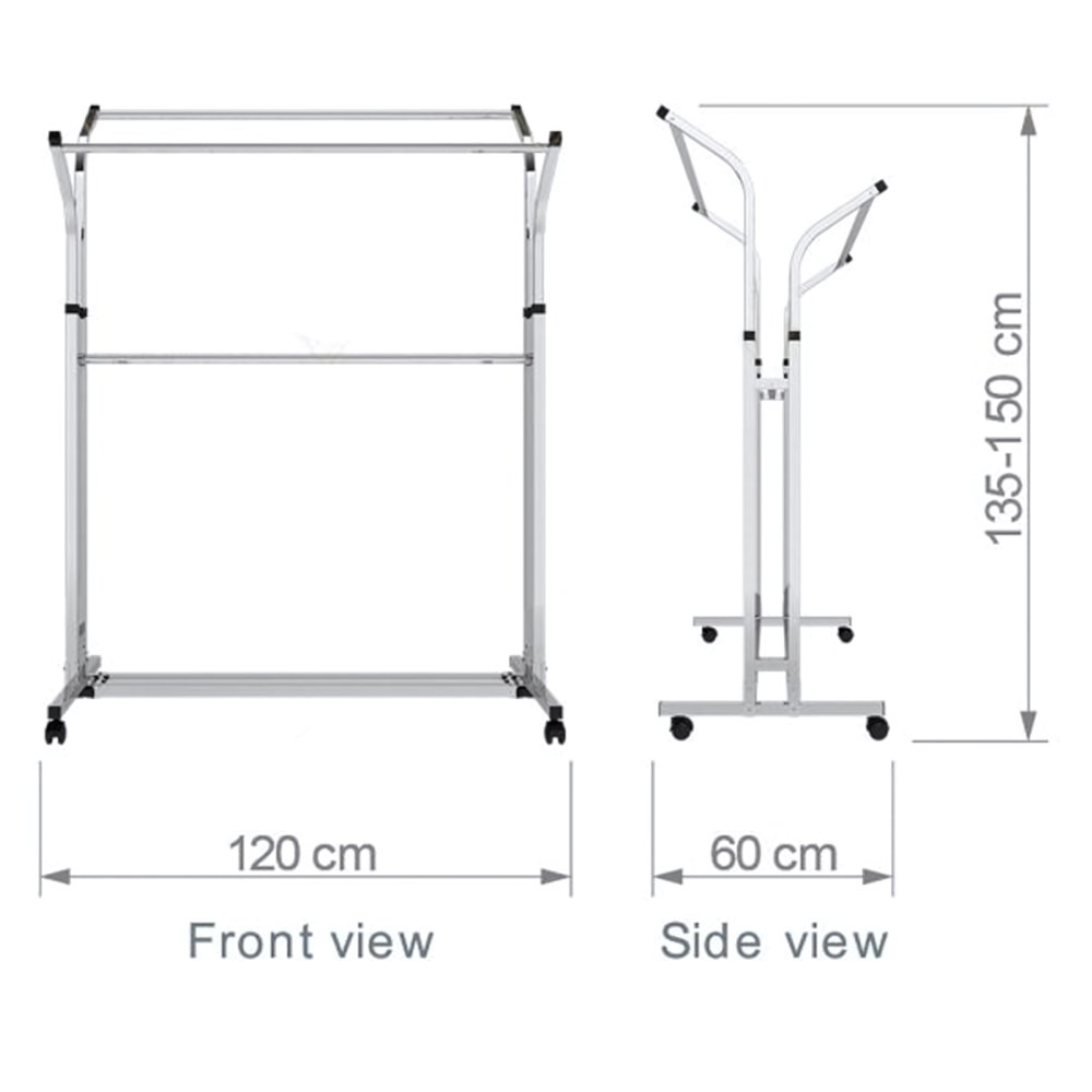 Stender pentru umerase, cu doua bare laterare reglabile pe inaltime, din metal Cromat [3]