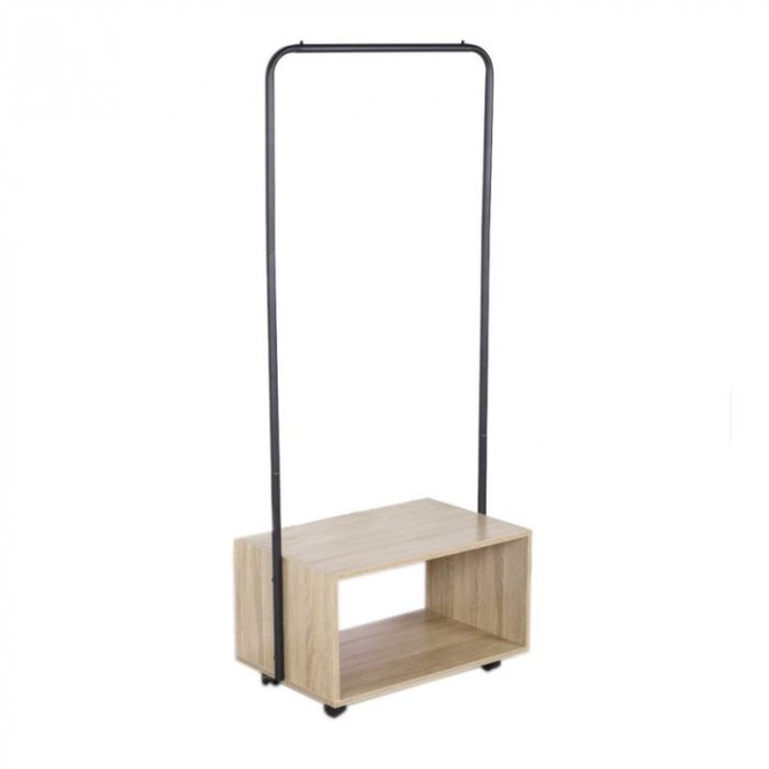 Suport metalic cu rafturi pentru umerase si incaltaminte 64,5 x 40 x 152 cm, metal si PAL [2]