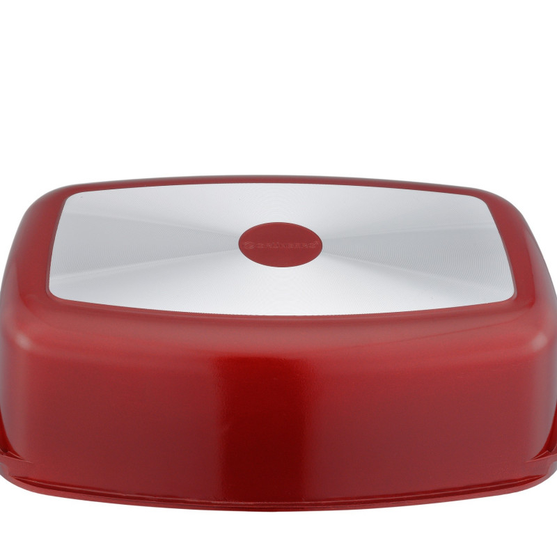 Tava cu capac, din aluminiu turnat, placata cu ceramica marmorata, 32x22x10 cm, 5 l, Grunberg GR1007 [3]