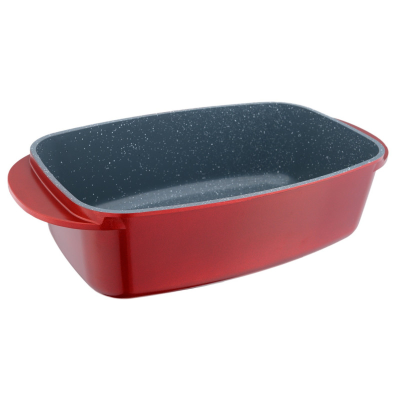 Tava cu capac, din aluminiu turnat, placata cu ceramica marmorata, 32x22x10 cm, 5 l, Grunberg GR1007 [2]