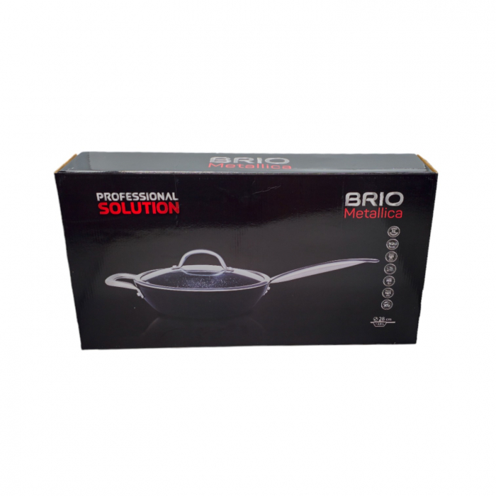 Tigaie adanca, cu doua manere, profesionala, 28 cm, BRIO METALLICA [4]