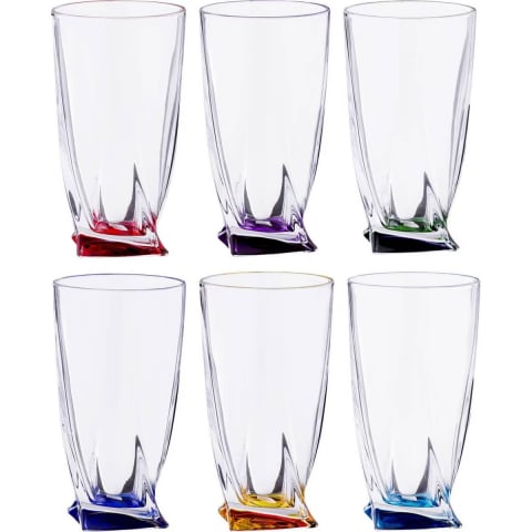 Bohemia Quadro, Set 6 pahare apa color, 350ml [0]