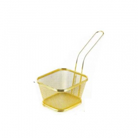 Platouri, cosuri si suporti - BRIO - Cos pentru servire cu maner, auriu, 13 x 11 x 8 cm