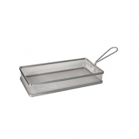 Platouri, cosuri si suporti - BRIO - Cos pentru servire cu maner, oțel inoxidabil,  25,5x13,5x4,5 cm