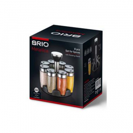 BRIO METALLICA - Set 8 piese condimente cu suport rotativ 90 ml [0]