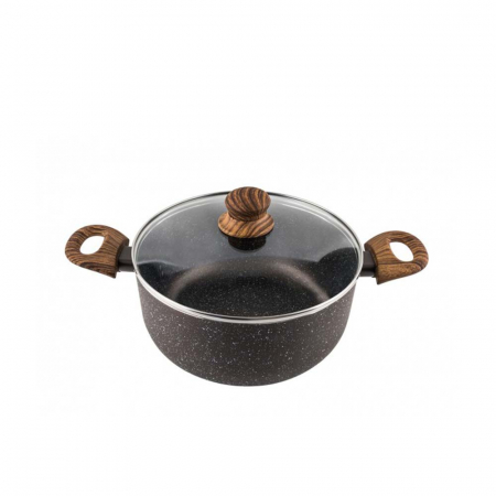 Cratita cu capac, 24 cm, 4.8 L, Mocca Marble [0]