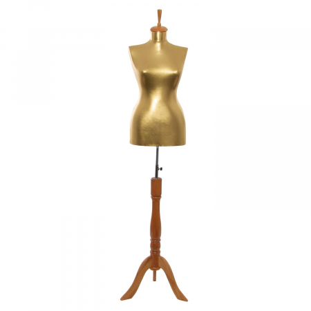 Manechin croitorie - Bust Auriu   Dama Cu Picior Trepied Natur