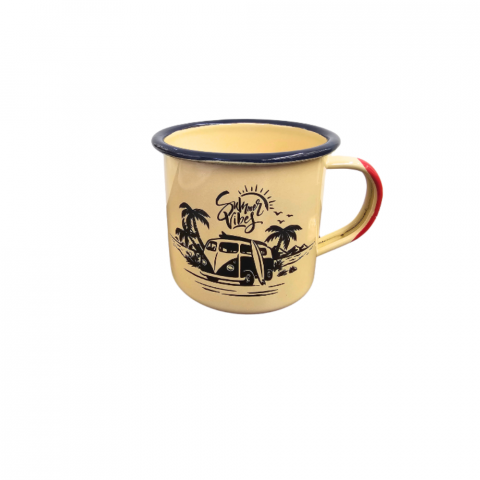 Cana metalica emailata, 350 ml, Plaja [0]